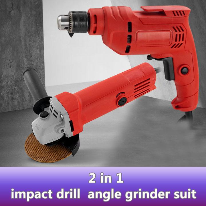 SPY Electric Drill Angle Grinder Set 2 in1 Drill And GrinderTool
