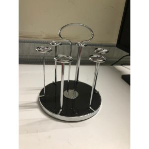 KHAY ÚP CỐC CẮM CỐC TRÒN INOX MẶT KÍNH XOAY TIỆN DỤNG SANG TRỌNG
