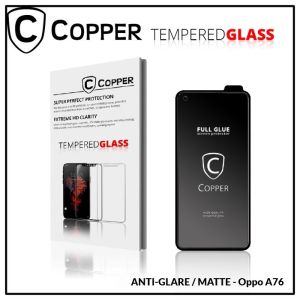 Oppo A76 - COPPER Tempered Glass Full Glue ANTI GLARE - MATTE