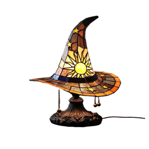USB Powered Witch Hat LED Desk Light Creative Colorful Wizard Hat Resins Table Lamp Halloween Party Decoration Gift