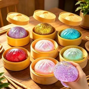 Glitter Dumpling Squishies Glitter Dumpling Squishy with Box Dumplings Sensory Pressure Toy for Stress Relief