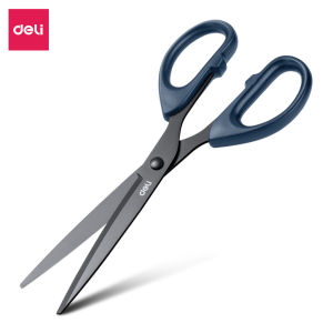 Kéo văn phòng kéo thủ công 210mm Deli lưỡi kéo sắc bén chống gỉ -  Đen/Đỏ/Xanh - 1 chiếc -- VPP Bảo An