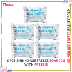 10 Pcs Shinko Age Freeze Beauty Soap Sabon Pampaputi Whitening Moisturizing Exfoliating Face Body Wash Moisturizer Glutathione Collagen Alpha Arbutin Papaya Acne Pimple Pore Pekas Melasma Dark Spot Scar Blemishes Hydrating Beauty Skin Care For Men & Women