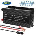 Gelombang sinus tulen LED Inverter 1000W /2600W Peak DC 12V ke AC 220V-240V dengan 2 port USB untuk kereta dan lori Camping Converter Adapter. 