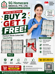 Official SG Homecare Medical Official Seller Sterile Cotton Ball (10pcs/pack 0.5gm)- Brand Wiiner and SG Homecare Medical