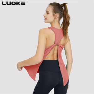 Luoke เสื้อกั๊กเสื้อกีฬารัดรูปสำหรับผู้ชายแขนกุดทรงหลวมสำหรับผู้หญิงเสื้อกล้ามหลังและโยคะลดสัดส่วนชุดออกกำลังกายสวย