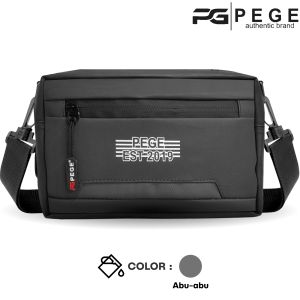 Tas Selempang Pria Waterproof PEGE Edison Slingbag 2in1 Warna Hitam Dilengkapi Smart Pocket - PG 9064