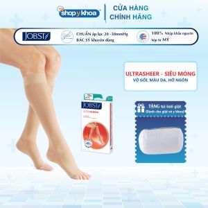 Vớ Y Khoa JOBST Ultrasheer Gối Màu Da Hở Ngón Suy Giãn Tĩnh Mạch Áp Lực 20-30mmHg (Tất Y Khoa)