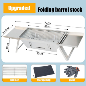 Outdoor Griller Portable Stainless Grill Pits Foldable Large BBQ Grill For Home Camping Barbeque