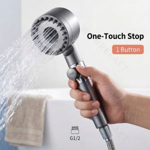 Premium High-Pressure Filtered Shower Head | 3 Spa Modes & Water-Saving Stop Button