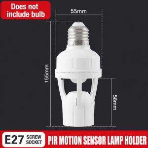 Motion Sensor LED Lamp Base E27 Socket Converter Light Bulb Holder Adapter Switch Adjustable Lights