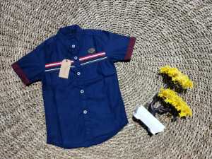 Kemeja Anak Laki-Laki Lengan Pendek | Kemeja Distro Anak Umur 1-7 Tahun Matt Toyobo Impor Size S M L XL XXL