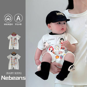 0-2 year old infant bodysuit soft cotton summer Shin-chan cartoon bodysuit for going out.