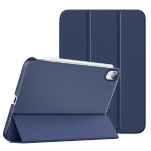 MOKO Slim Lightweight Hard Clear Back Shell Stand Smart Case Cover ( PU Leather Front & Translucent Frosted Back Protector ) Fit For New iPad Mini 6 2021 (6th Generation 8.3-inch)