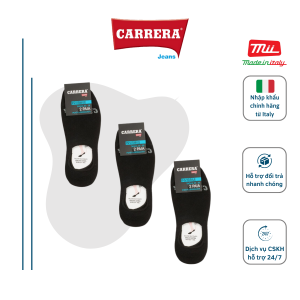 Tất Thể Thao Nam Carrera Jeans Nửa Bàn Chân Màu Đen - Nhập Khẩu Chính Hãng Từ Ý - 9183C02I6_899 (Pack 2 đôi)