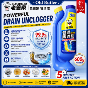Old Butler Pipe Dredger 600g Quantitative Dosing Drain Cleaner 5 Mins Fast Dissolve 99.9% Sterilization Deodorant Safe For Kitchen Sink Bathroom Toilet