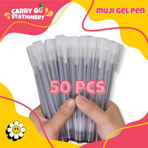 50PCS Frosted Gel Pen Muji Style 0.5mm Ballpen Full Needle Tube Stationery Carry Go