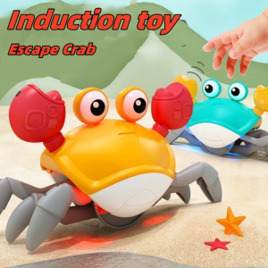 Crawl Escape Automatic Crab Sensing Obstacle Avoidance Glow Electric Crab Charging Toys With Music Creative Gift for Kids Boy and Girl