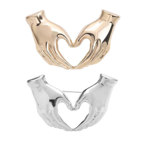 Cartoon Hand Heart Gesture Brooch Pin Creative Punk Pins Perfect for Fashion Enthusiasts and Gift Giving