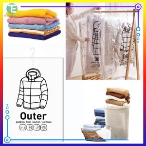 【New Arrival】 Vacuum Storage Hanging Bag for Clothes Transparent Durable Fabric Wardrobe Organizer for Seasonal Clothing