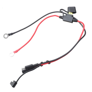 SAE Connectors Cable With Protections And Screw Mount Circulet Terminal For Motorcycle Maintenance