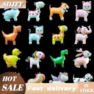 SDJZT 4D phim hoạt hình lá bóng bay Voi đứng đi bộ bóng với bánh xe cho trẻ em sinh nhật bên trang trí bé tắm