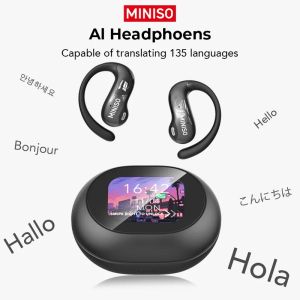 [HD Touchscreen]MINISO MS188 AI Translation Earbuds Bluetooth Earphones Wireless Headphones Ultra-long Battery Life2026