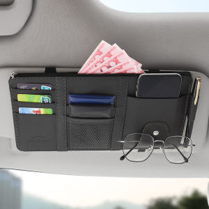 Car Sun Visor Organizer Car Storage Bag Interior Accessories Card Holder Storage Sunglasses Storage Clip