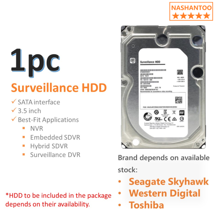 HIKVISION 8CH 2MP 6Cameras (3 Outdoor Bullet, 3 Indoor Turret/Dome ...