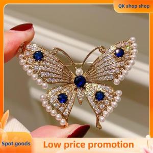 ✨QK shop✨ Fashion Luxury Pearl Rhinestone Butterfly Brooches For Women Clothing Coat Accessries Gifts