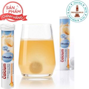 Viên Sủi Đức Mivolis Calcium Bổ Sung Canxi hộp 20 viên Hương cam không đường Giúp phát triển hệ xương răng chắc khoẻ