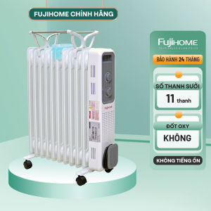 Máy sưởi dầu nhập khẩu FUJIHOME OH8411 Máy sưởi ấm  - 11 thanh sưởi - Bảo hành điện tử toàn quốc 24 tháng