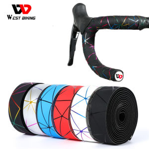 WEST BIKING 1 Pair Bicycle Handlebar Straps PU EVA Bar Tape Soft Anti-Slip Cycling Handlebar Tapes With 2 Bar Plugs For Outdoor Cycle Biking Fishing Rods
