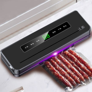 เครื่องซีลสูญญากาศการฆ่าเชื้ออัตโนมัติ ด้วยแสงสีม่วง สำหรับถนอมอาหาร ปิดผนึกซองพลาสติก เครื่องปิดผนึกขนม พลังในการดูดแรง 150w LXY