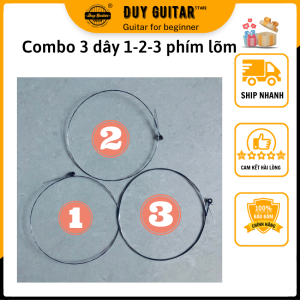 Combo 3 dây lẻ dây đàn guitar phím lõm số 1 2 3 Dành cho đàn guitar thùng vọng cổ đờn ca tài tử cải lương Duy Guitar Store Sale rẻ dưới 49k