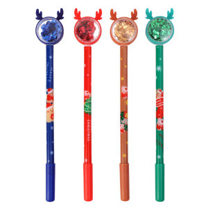 1/5PCS Kawaii giáng sinh Bút mực nước tuần lộc dễ thương Santa 0.5mm màu đen trung tính bút trường học văn phòng văn phòng phẩm món quà giáng sinh