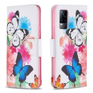 Case For Vivo V21E V21 Painted Pattern Cartoon Leather Wallet Card Slot Flip Case Casing