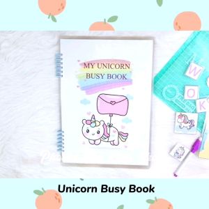 ［Ready Stock] Unicorn Busy Book + Free Plastic File & Marker Pen安静书送文件夹＋马克笔 Montessori Kids Buku Montessori Education