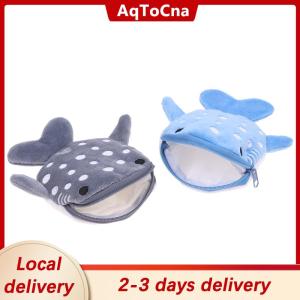 [COD] AqToCna Ship within 24 hours Cute Cartoon Plush Shark Coin Purse Plush Zipper Animal Wallet Kids Coin Bag