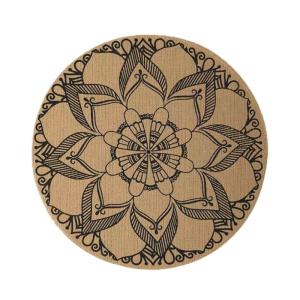 Round Dining Table Mat Imitation Jute Placemats Waterproof Heat Resistant Placemat for Parties Farmhouse Christmas