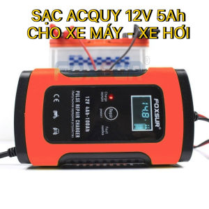 Máy sạc bình ắc quy 12V 5Ah có chức năng khử sunfat sạc nhanh an toàn cho xe máy và ô tô