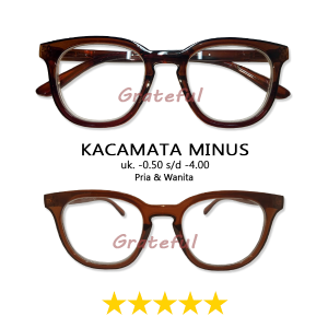Kacamata Khusus Rabun Jauh READY Minus -0.50 Sampai -4.00 Bingkai Kotak Oval Tebal Ringan Warna Coklat Full Rim Cocok Untuk Pria Wanita - COD