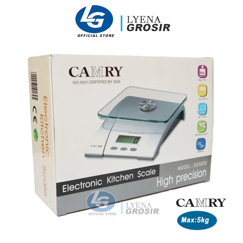 Camry EK-5055 Timbangan Digital Kaca 5kg Electronic Kitchen Scale Timbangan  Dapur Timbangan Kue