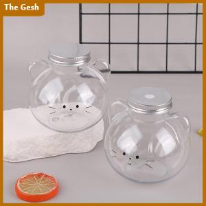 [The Gesh] Kawaii Cat Water Bottles For Milk Tea Coffee Juice Portable Drinking Cup Home Transparent Juicing Beverage Drink Bottle BPA Free