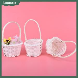 [Leomcio] ตะกร้าผ้าทอพลาสติกขนาดเล็ก1ชิ้นกระเป๋าปิคนิคสำหรับใส่ชาหวาย