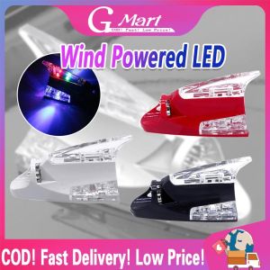 Car Auto Styling Wind Power Shark Fin Shaped Receiving Antenna LED Warning Flashing Light Lamp Wind-Power-LED-Antenna