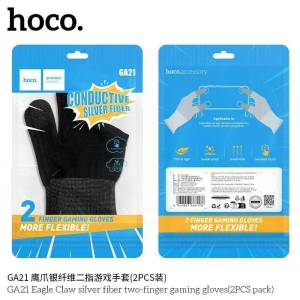 HOCO GA21 ถุงมือเกมมิ่ง 2 นิ้ว เส้นใยเงิน เพิ่มความไว แม่นยำทุกสัมผัส ถุงมือเล่นเกมมือถือ