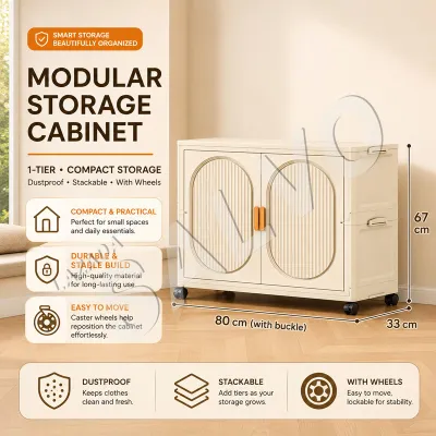SALVO Foldable Plastic Wardrobe Easy Install Transparent Drawer Cabinet Organizer Baby Clothes Toy Storage Space Saver Home