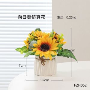 [SG SELLER]Artificial Potted Flower / Flowers with Small Ceramic Vase Faux Hydrangea Fake Plants Arrangement Home Decoration