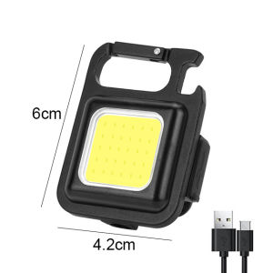 Hotsale Mini LED Flashlight Work Light Portable Pocket Flashlight Keychains USB Rechargeable for Outdoor Camping Small Light Corkscrew